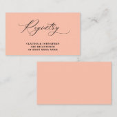 Coral Peach Pastel Registry Bridal Shower  エンクロージャーカード (正面/裏面)