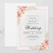 Coral Petal Wedding 招待状 (正面/裏面)