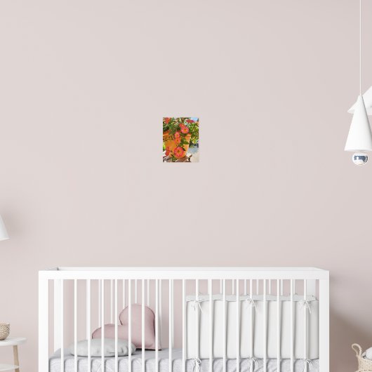 Coral Petunias in a Pot ポスター (子ども部屋2)