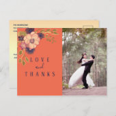 Coral Photo 結婚's Thank You ポストカード (正面/裏面)