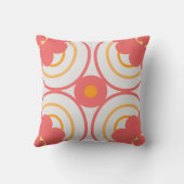 Coral Pink And Orange Modern Geometric Circle クッション (裏面)