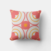 Coral Pink And Orange Modern Geometric Circle クッション (正面)