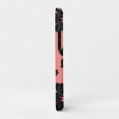 Coral Pink Floral Black sparkle Glitter Flower Case-Mate iPhoneケース (裏面/左)