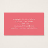 Coral Pink Gold Leaves Botanical Business Cards (裏面)