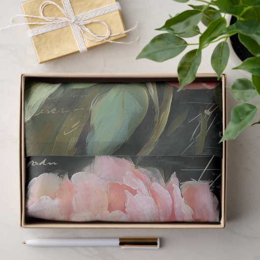 Coral Pink Peony Flower Decoupage 薄葉紙 (ギフト)