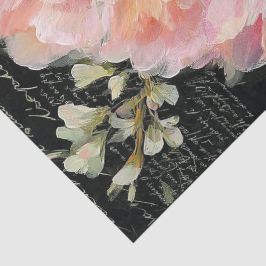 Coral Pink Peony Flower Decoupage 薄葉紙 (詳細)