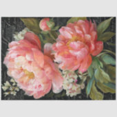 Coral Pink Peony Flower Decoupage 薄葉紙 (正面)