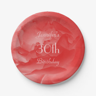 Coral Pink Rose氏、30歳エレガントの誕生日 ペーパープレート