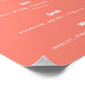 Coral Pink Scriptモダンの結婚バー ポスター (角)