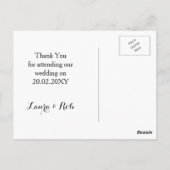 coral pink water colorフローラサンキューノート ポストカード (裏面)