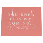 Coral Pink Will You Be My Bridesmaid Proposal ラージペーパーバッグ (正面)