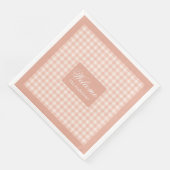 Coral Plaid Napkins Personalized Elegant Accent (コーナー)