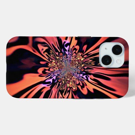 Coral Plasma Burst Fractal Art Case-Mate iPhoneケース (裏面 (横))