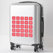 Coral Red Customizable Square Number Stickers  シール (スーツケース)