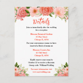 Coral Red Roses with Foliage エンクロージャーカード