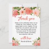 Coral Red Roses with Foliage サンキューカード (正面)