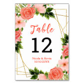 Coral Red Roses with Foliage テーブルナンバー (裏面)
