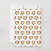 Coral Red Roses with Foliage 出欠カード (裏面)