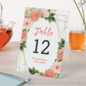 Coral Red Roses with Foliage 台座サイン (インサイチュ)