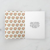 Coral Red Roses with Foliage Birthday カード (内部)