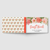 Coral Red Roses with Foliage Birthday ゲストブック (全面)