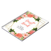 Coral Red Roses with Foliage Birthday Guest Book ノートブック (左側)