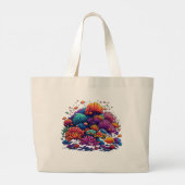 Coral Reef  Design - Jumbo Tote ラージトートバッグ (裏面)