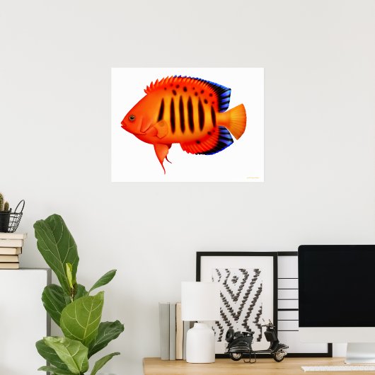 Coral Reef Flame Angelfish Poster ポスター (ホームオフィス)