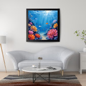 Coral Reef Under the Sea Ocean Painting ポスター