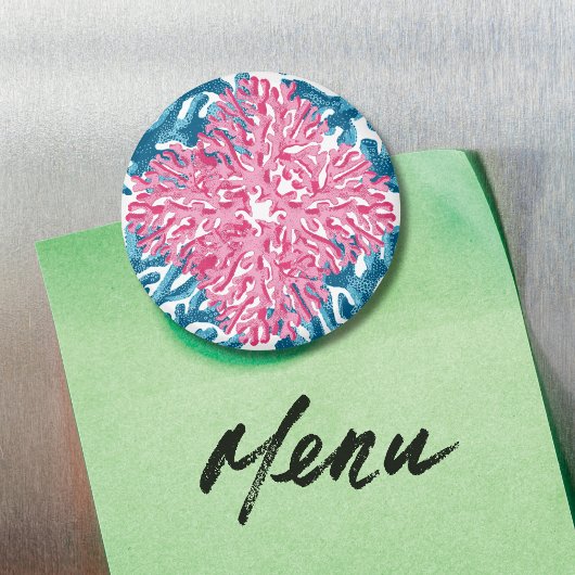 Coral Rococo in Pink and Aqua Option 1 Magnet マグネット