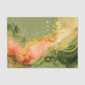 Coral & Sage Alcohol Ink + Gold EA3L Decoupage 薄葉紙 (正面)