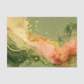 Coral & Sage Alcohol Ink + Gold EA3R Decoupage 薄葉紙 (正面)