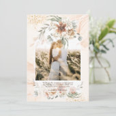 Coral Sage Pampas Grassフローラ写真ありがとう サンキューカード (スタンド正面)