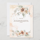 Coral Sage Pampas Grassフローラ写真ありがとう 招待状 (裏面)