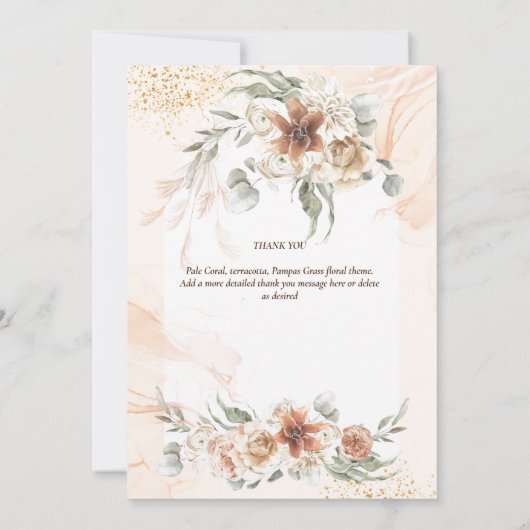 Coral Sage Pampas Grassフローラ写真ありがとう 招待状