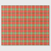 Coral & Sage Plaid ラッピングペーパー (フラット)