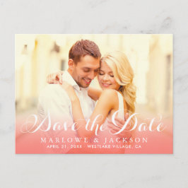 Coral Script Overlay Photo日付の保存 案内ポストカード