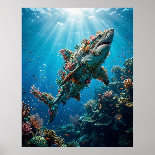 Coral Shark Reef Fantasy Decor ポスター (正面)