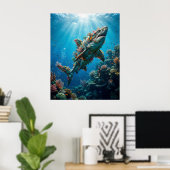 Coral Shark Reef Fantasy Decor ポスター (ホームオフィス)