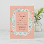 Coral Soft Botanical Summer Wedding 招待状 (スタンド正面)