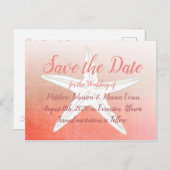 Coral Starfish日付パーソナライズされたポストカードの保存 ポストカード (正面/裏面)