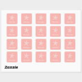 Coral Starfish Thank You Stickers スクエアシール (シート)