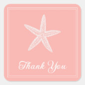 Coral Starfish Thank You Stickers スクエアシール (正面)