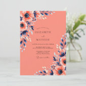 Coral Striking Summer Wedding 招待状 (スタンド正面)