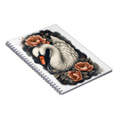 "Coral Swan" Floral Art Spiral Notebook ノートブック (右側)
