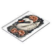 "Coral Swan" Floral Art Spiral Notebook ノートブック (左側)