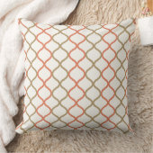 Coral Tan Quatrefoil Pattern Moroccan Trellis   クッション (ブランケット)