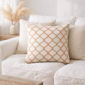 Coral Tan Quatrefoil Pattern Moroccan Trellis クッション