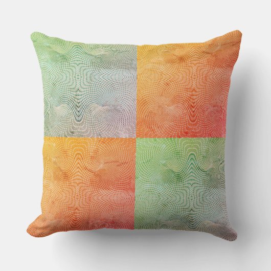Coral Twirl Grunge Patina クッション (正面)
