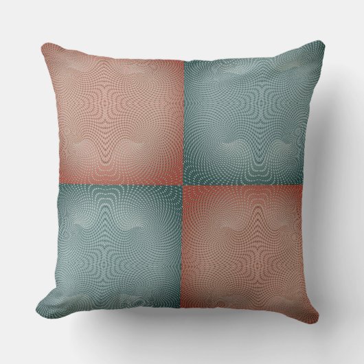 Coral Twirl in Rust & Sage クッション (正面)